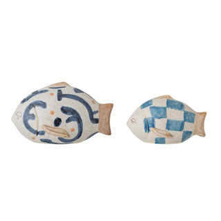Decoratie aardewerk blauw Eviaya - set van 2 van Bloomingville, duidelijk als hoofdfoto afgebeeld