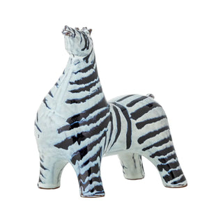 Decoratie aardewerk blauw Zayn 17cm van Bloomingville, aan de achterzijde met afwerking zichtbaar