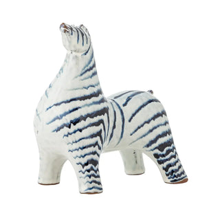 Decoratie aardewerk blauw Zayn 17cm van Bloomingville, vanuit een aanvullend productaanzicht
