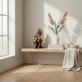 Decoratie aardewerk bruin Flood 40cm van Bloomingville, toegepast in een sfeervolle interieursetting
