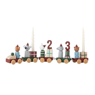Decoratie hout rood Junaid van Bloomingville, met materiaal en structuur van dichtbij zichtbaar