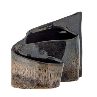 Decoratief object aardewerk bruin Phil 22cm van Bloomingville, schuin bekeken met vorm en afwerking zichtbaar