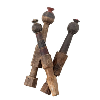 Decoratieobject gerecycled hout bruin Barac van Bloomingville, schuin bekeken met vorm en afwerking zichtbaar