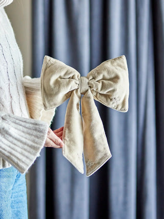 Decoratiestrik katoen beige 40cm van Bloomingville, in een gestileerde detailopstelling