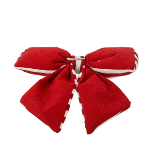 Decoratiestrik rood Ruby 28cm van Bloomingville, aan de achterzijde met metalen bevestigingsclip zichtbaar