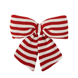 Decoratiestrik rood Ruby 28cm van Bloomingville, als rood-wit gestreepte decorstrik op een witte achtergrond