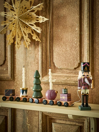 Decoratieve kersttrein multicolor Vadim van Bloomingville, in een gestileerde detailopstelling