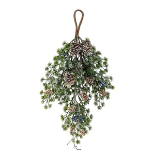 Deurdecoratie kunstbloemen groen Cedar Deco van Bloomingville, duidelijk als hoofdfoto afgebeeld