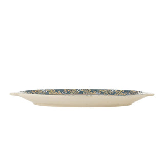 Dienblad aardewerk blauw Hezha 34cm van Bloomingville, aan de achterzijde met afwerking zichtbaar