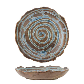 Dienblad aardewerk blauw Marjorie 29cm van Bloomingville, duidelijk als hoofdfoto afgebeeld