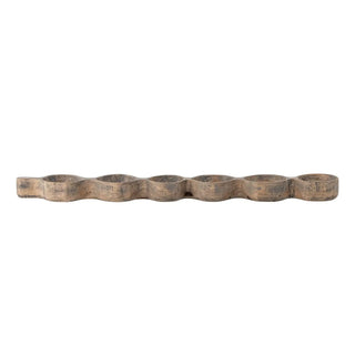 Dienblad mangohout grijs Marcelle 60cm van Bloomingville, schuin bekeken met vorm en afwerking zichtbaar