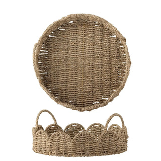 Dienblad zeegras naturel Brea - 35cm van Bloomingville, aan de achterzijde met afwerking zichtbaar
