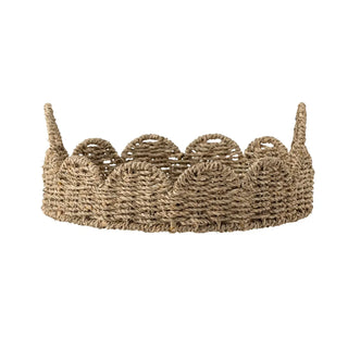 Dienblad zeegras naturel Brea - 35cm van Bloomingville, schuin bekeken met vorm en afwerking zichtbaar