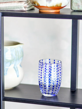 Drankglas glas blauw Brinley - set van 4 van Bloomingville, in een gestileerde detailopstelling