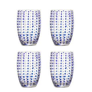 Drankglas glas blauw Brinley - set van 4 van Bloomingville, duidelijk als hoofdfoto afgebeeld