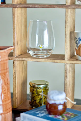 Drinkglas glas transparant Misa bloem van Bloomingville, toegepast in een sfeervolle interieursetting