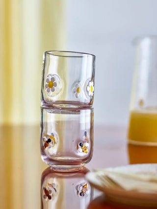 Drinkglazen glas transparant Buzz - set van 2 van Bloomingville, in een gestileerde detailopstelling