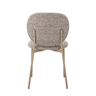 Eetkamerstoel beige Percey van Bloomingville, met stof en structuur van dichtbij zichtbaar