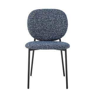 Eetkamerstoel blauw Percey van Bloomingville, met materiaal en structuur van dichtbij zichtbaar