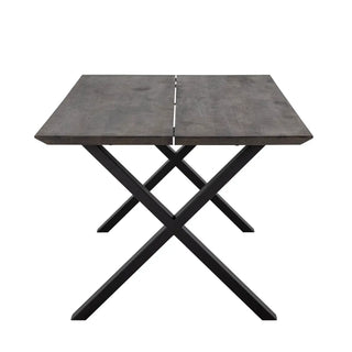 Eettafel eiken bruin Maldon 200x95cm van Bloomingville, schuin van voren met vorm en afwerking zichtbaar
