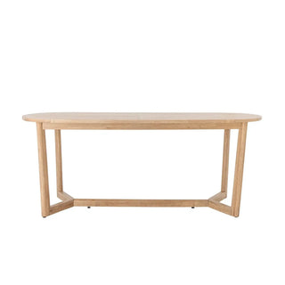 Eettafel rubberwood naturel Serrone 100x200cm van Bloomingville, met materiaal en structuur van dichtbij zichtbaar