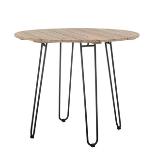 Eettafel teak naturel Molito 90cm van Bloomingville, van bovenaf met vorm en indeling zichtbaar