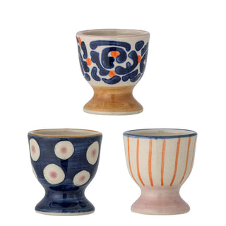 Eierdop aardewerk blauw Eviaya - set van 3 van Bloomingville, duidelijk als hoofdfoto afgebeeld