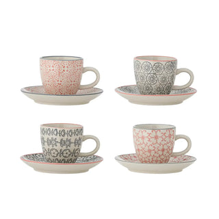 Espressokopje met schotel Cécile 80ml - set van 4 van Bloomingville, duidelijk als hoofdfoto afgebeeld