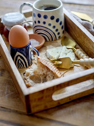 Espressomok aardewerk blauw shama 50ml van Bloomingville, in een gestileerde detailopstelling