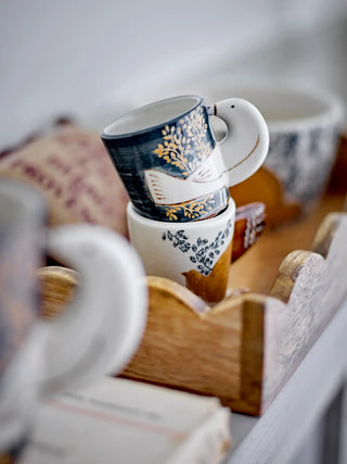 Espressomok blauw Hezha 55ml - set van 2 van Bloomingville, in een gestileerde detailopstelling