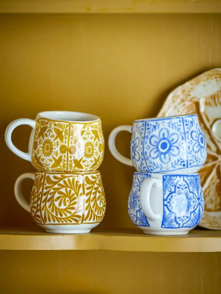 Espressomokjes multi Milton - set van 4 van Bloomingville, in een gestileerde detailopstelling