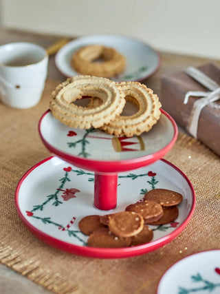 Etagère aardewerk nature Yule 22cm van Bloomingville, toegepast in een sfeervolle interieursetting