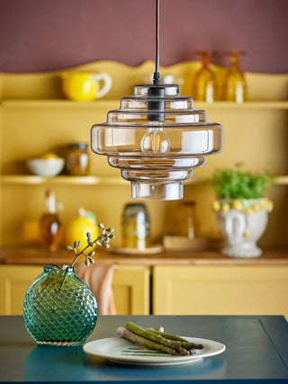 Hanglamp glas bruin Ilua 27cm van Bloomingville, toegepast in een sfeervolle interieursetting