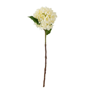 Hortensia kunstbloem wit van Bloomingville, schuin bekeken met vorm en afwerking zichtbaar