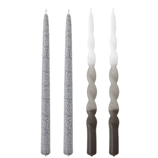Kaarsen paraffine grijs Frost set - 4 stuks van Bloomingville, duidelijk als hoofdfoto afgebeeld