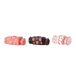 Kaarsenhouder set keramiek roze maiano - set van 3 van Bloomingville, aan de achterzijde met afwerking zichtbaar