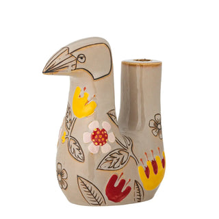 Kandelaar aardewerk beige Vivielle 21cm van Bloomingville, van bovenaf met vorm en indeling zichtbaar