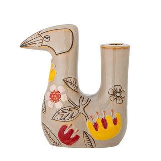 Kandelaar aardewerk beige Vivielle 21cm van Bloomingville, duidelijk als hoofdfoto afgebeeld