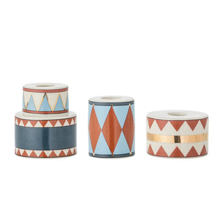 Kandelaar aardewerk blauw Bitja - set van 3 van Bloomingville, vanuit een aanvullend productaanzicht