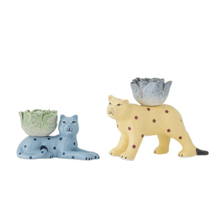 Kandelaar aardewerk blauw Rory - set van 2 van Bloomingville, vanuit een aanvullend productaanzicht