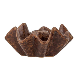 Kandelaar aardewerk bruin Rameeza 12cm van Bloomingville, vanuit een aanvullend productaanzicht
