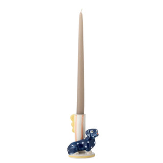 Kandelaar aardewerk multi Dachsy 12cm van Bloomingville, aan de achterzijde met afwerking zichtbaar