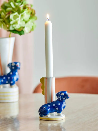 Kandelaar aardewerk multi Dachsy 12cm van Bloomingville, toegepast in een sfeervolle interieursetting