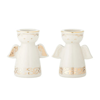 Kandelaar aardewerk wit Faella - set van 2 van Bloomingville, van bovenaf met vorm en indeling zichtbaar