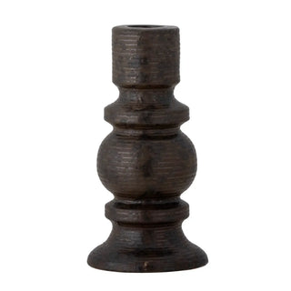 Kandelaar aardewerk zwart Hui 14cm van Bloomingville, vanuit een aanvullend productaanzicht