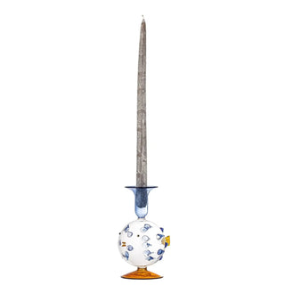 Kandelaar glas blauw Phila 11cm van Bloomingville, vanuit een aanvullend productaanzicht