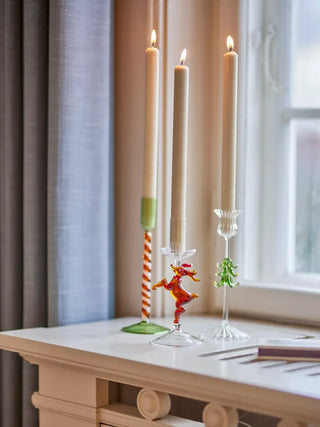 Kandelaar glas bruin dasho 19cm van Bloomingville, in een gestileerde detailopstelling