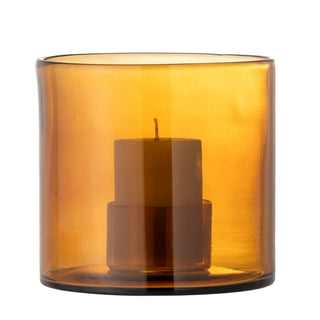 Kandelaar glas bruin Kahlah 19cm van Bloomingville, duidelijk als hoofdfoto afgebeeld