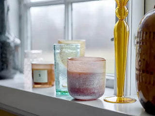 Kandelaar glas geel Dara 27cm van Bloomingville, in een gestileerde productopstelling
