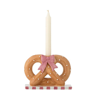 Kandelaar keramiek bruin Pretzie 19cm van Bloomingville, duidelijk als hoofdfoto afgebeeld
